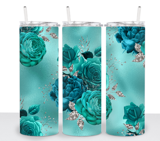 Teal Roses (teal background)